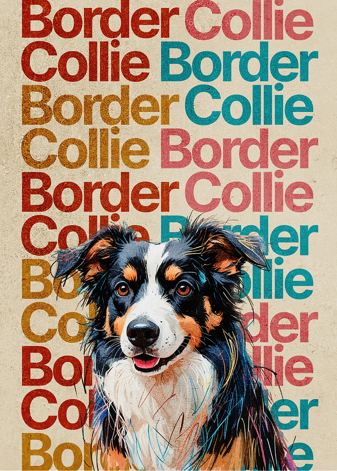 Border Collie Dog Poster