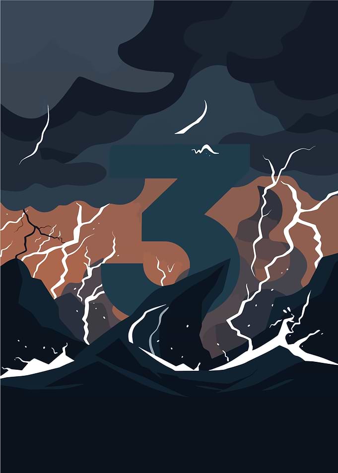 Stormy Sea with Number Three