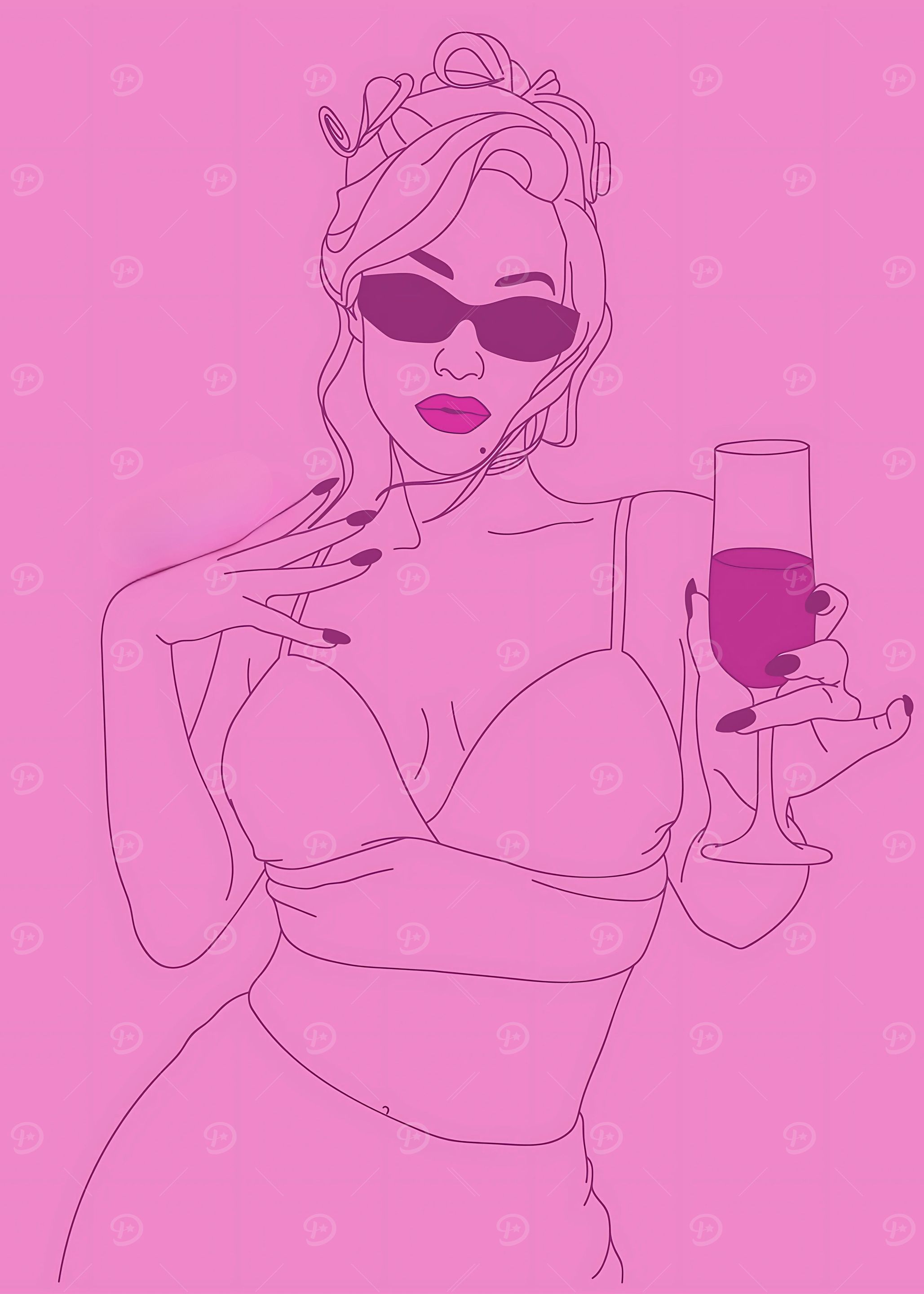 iggy azalea with Wine Illustration