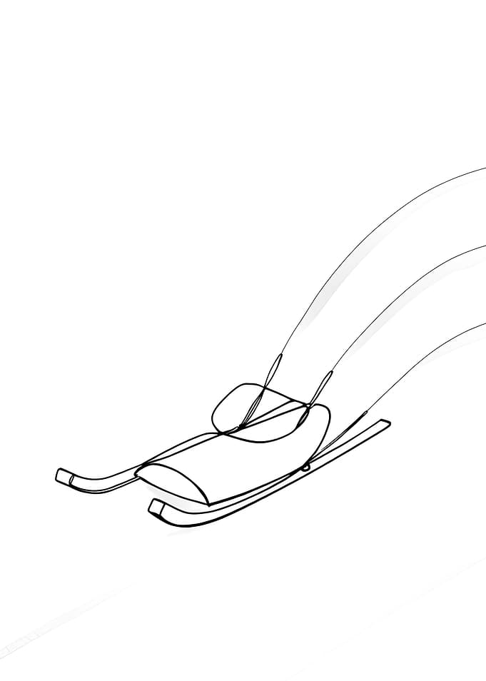 Minimalist Sled Line Art