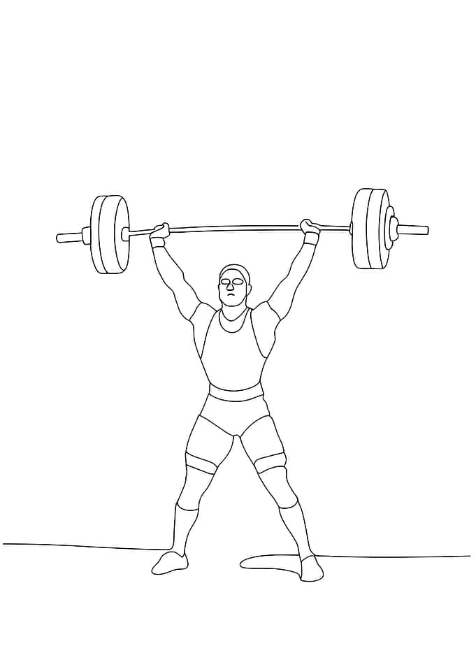 Weightlifter Minimalist Line Art