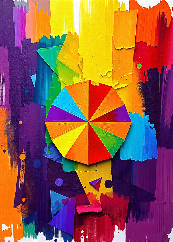 Colorful Abstract Geometric Painting