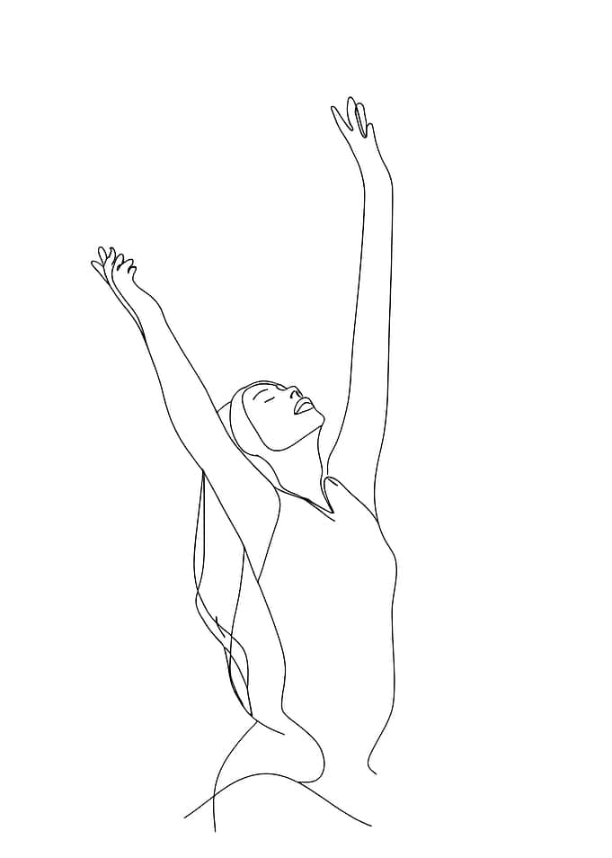 Woman In Yoga Pose Minimalist Line Art