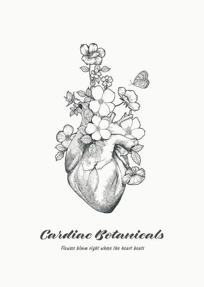 Floral Pulse Line Art