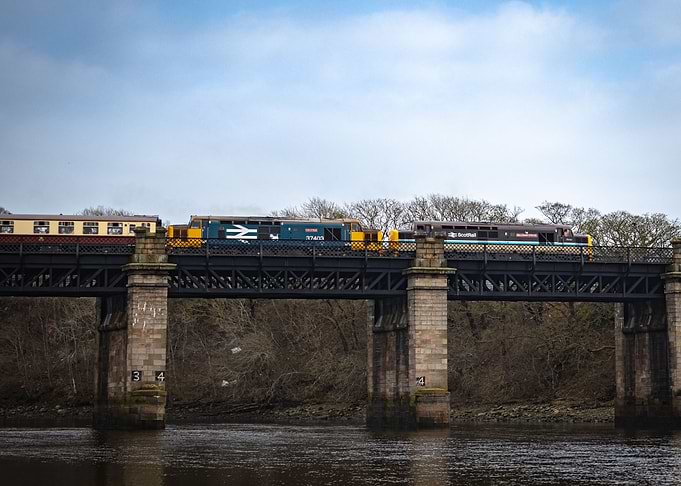 Heritage Diesels on the River Dee bridge in Aberdeen