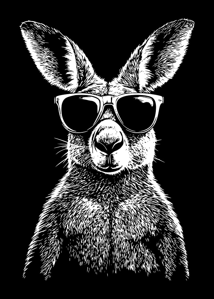 Cool Kangaroo with Sunglasses