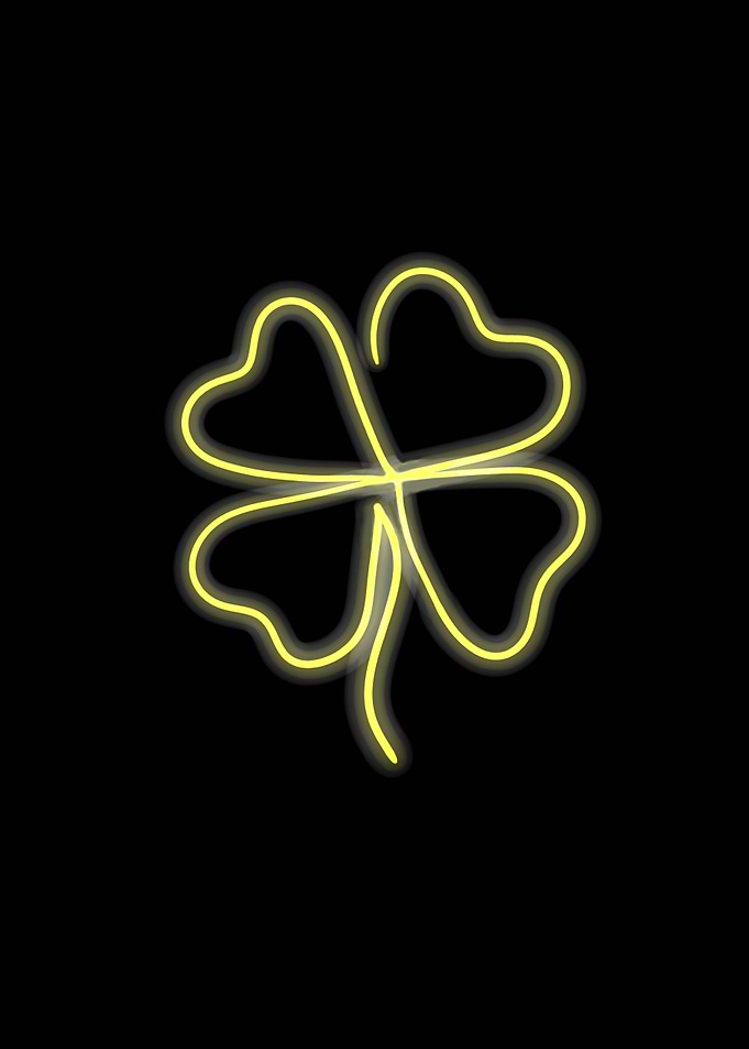 Neon Four-Leaf Clover for Good Luck