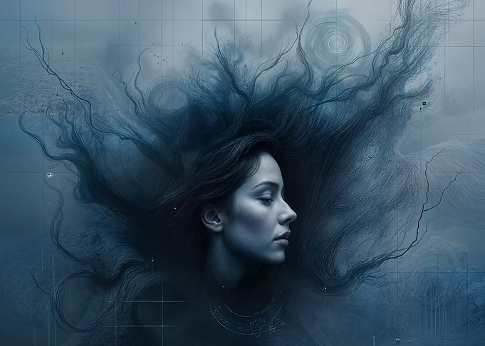 Woman in Blue Hues