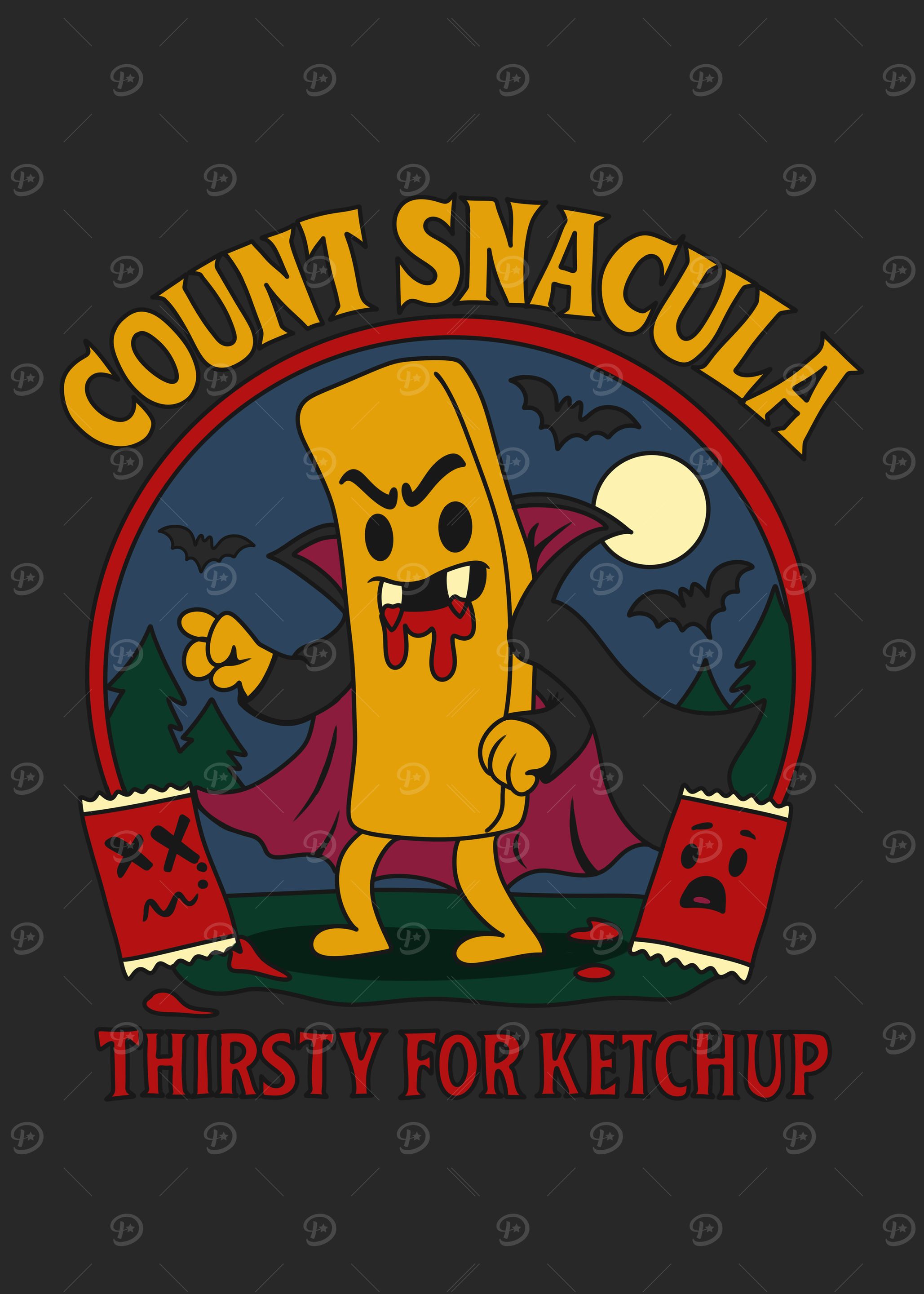 Count Snacula Thirsty for Ketchup