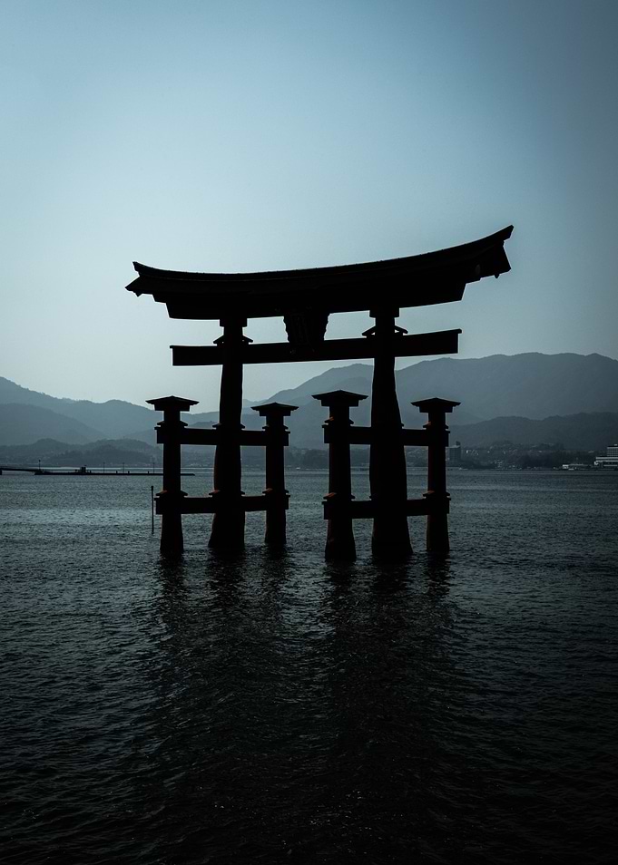 Itsukushima Torii Gate Silhouette