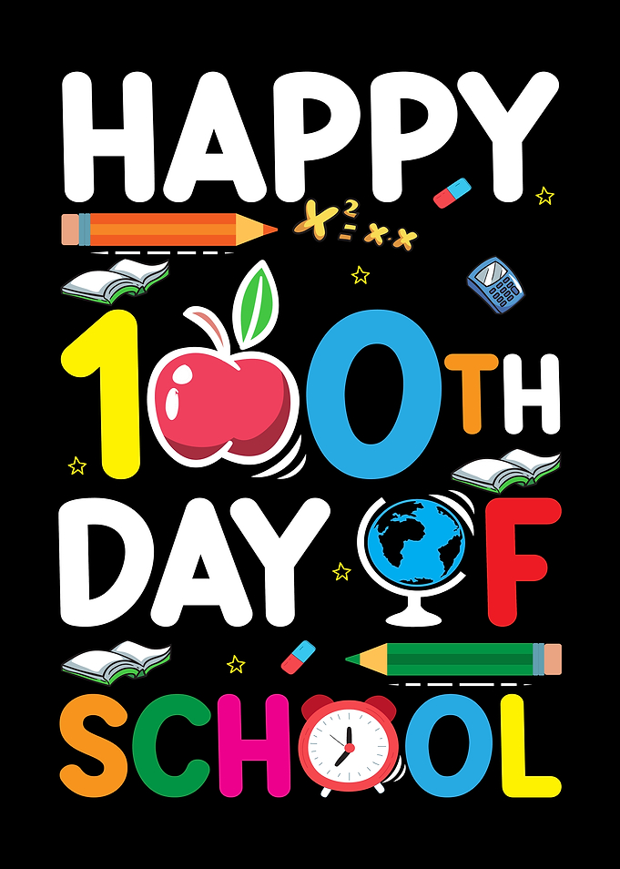 Happy 100th Day of School Student Graphic