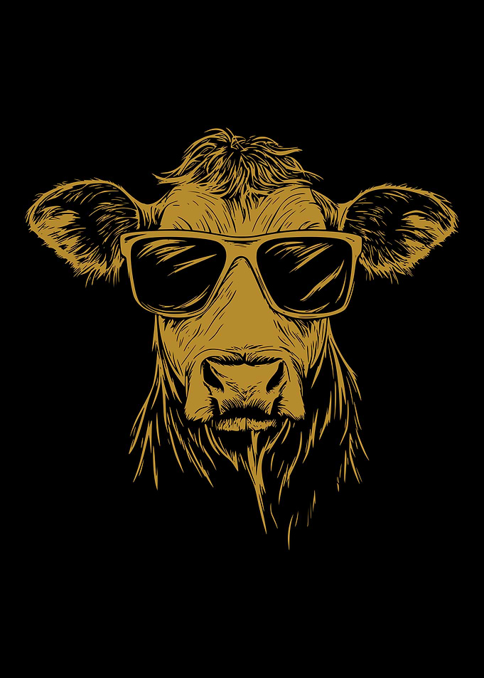 Cool Cow with Sunglasses