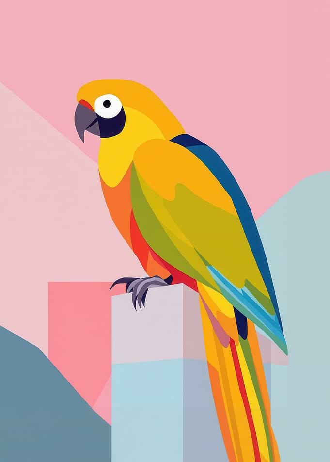 Colorful Parrot Digital Art