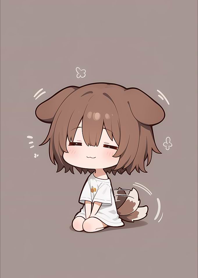 Chibi Dog Girl Illustration