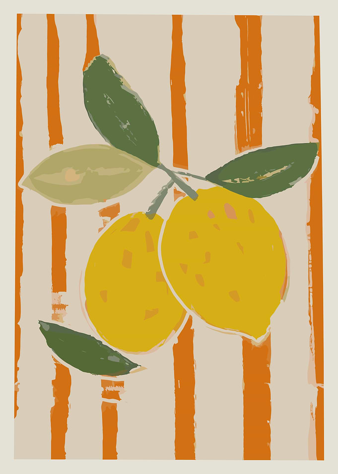 Lemons with Stripes Painting