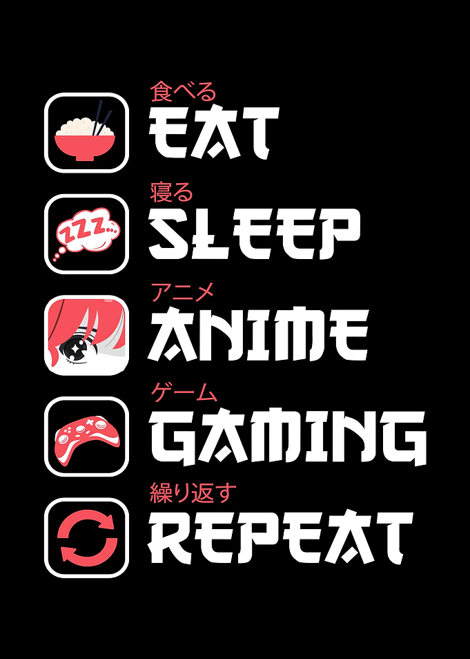 Eat Sleep Anime Gaming Repeat