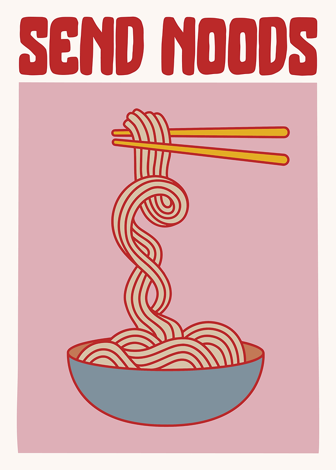 Send Noods Ramen Bowl Illustration