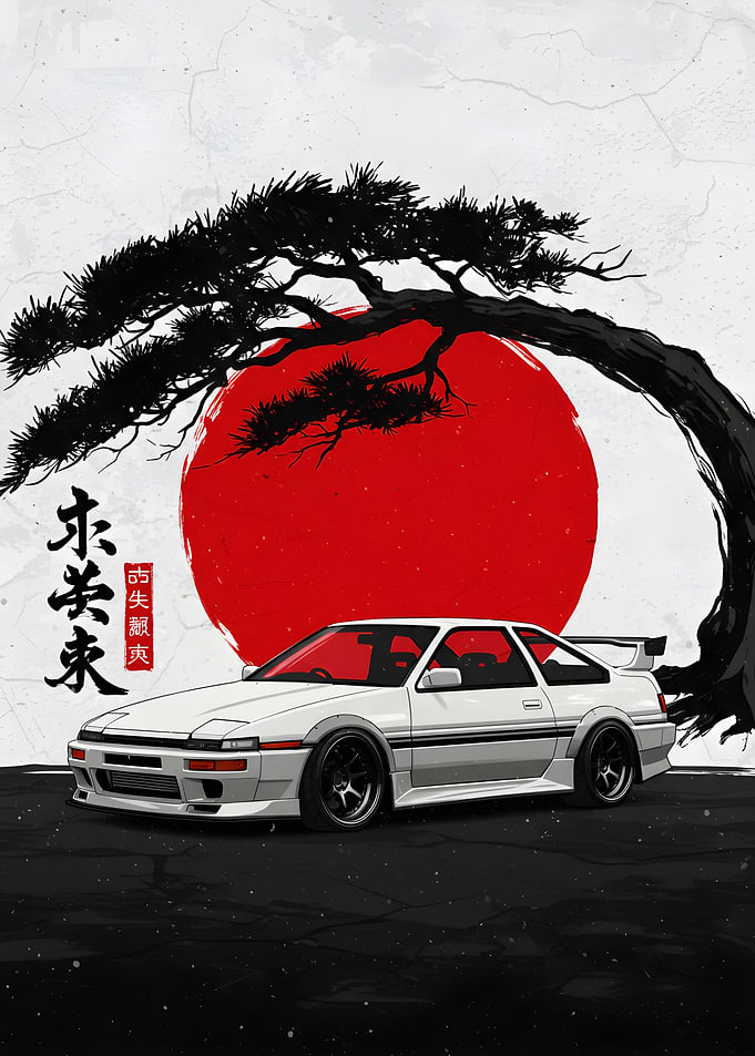 White AE86 with Japanese Aesthetic