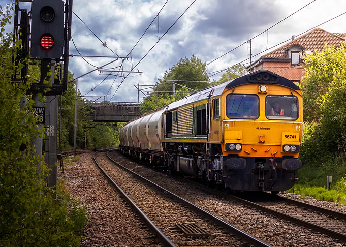 Freight Train round a bend