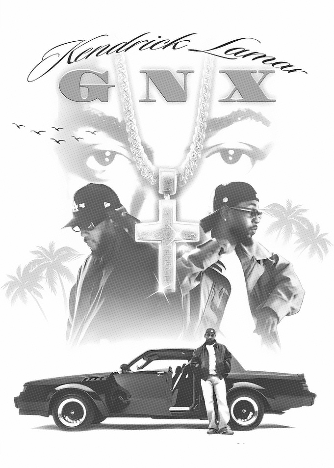 Kendrick Lamar GNX Black and White