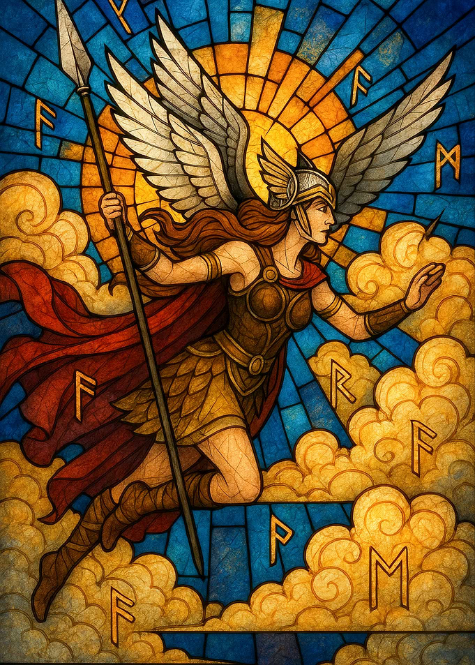 Valkyrie Stained Glass Art