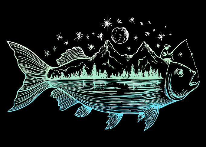 Fish Landscape Illustration