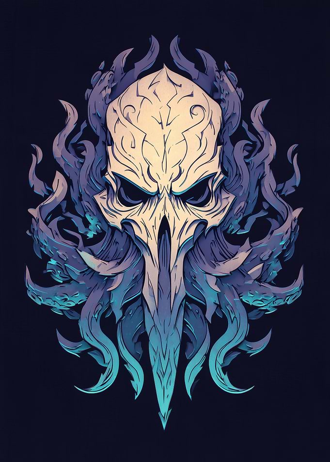Skull and Tentacles Digital Art
