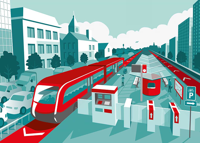 Modern City Train Station