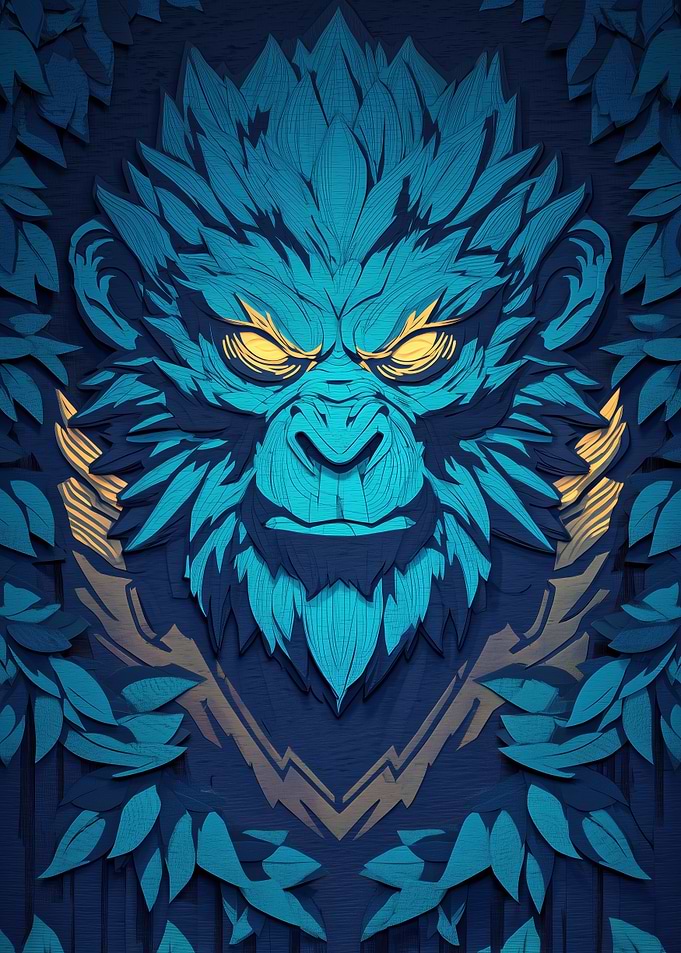 Blue Gorilla with Golden Eyes
