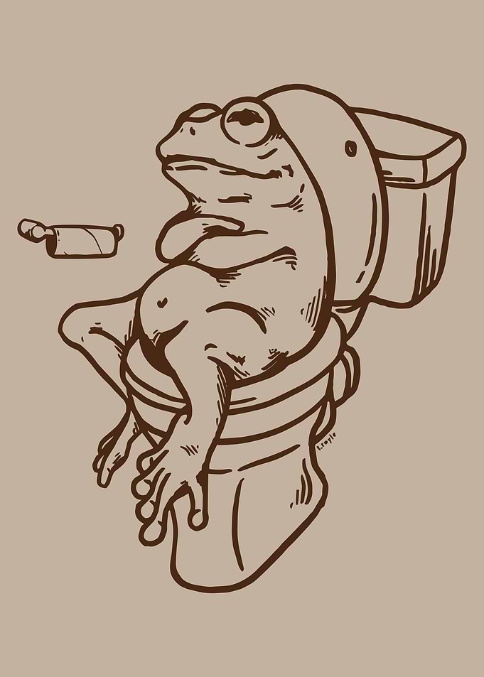 Frog on Toilet