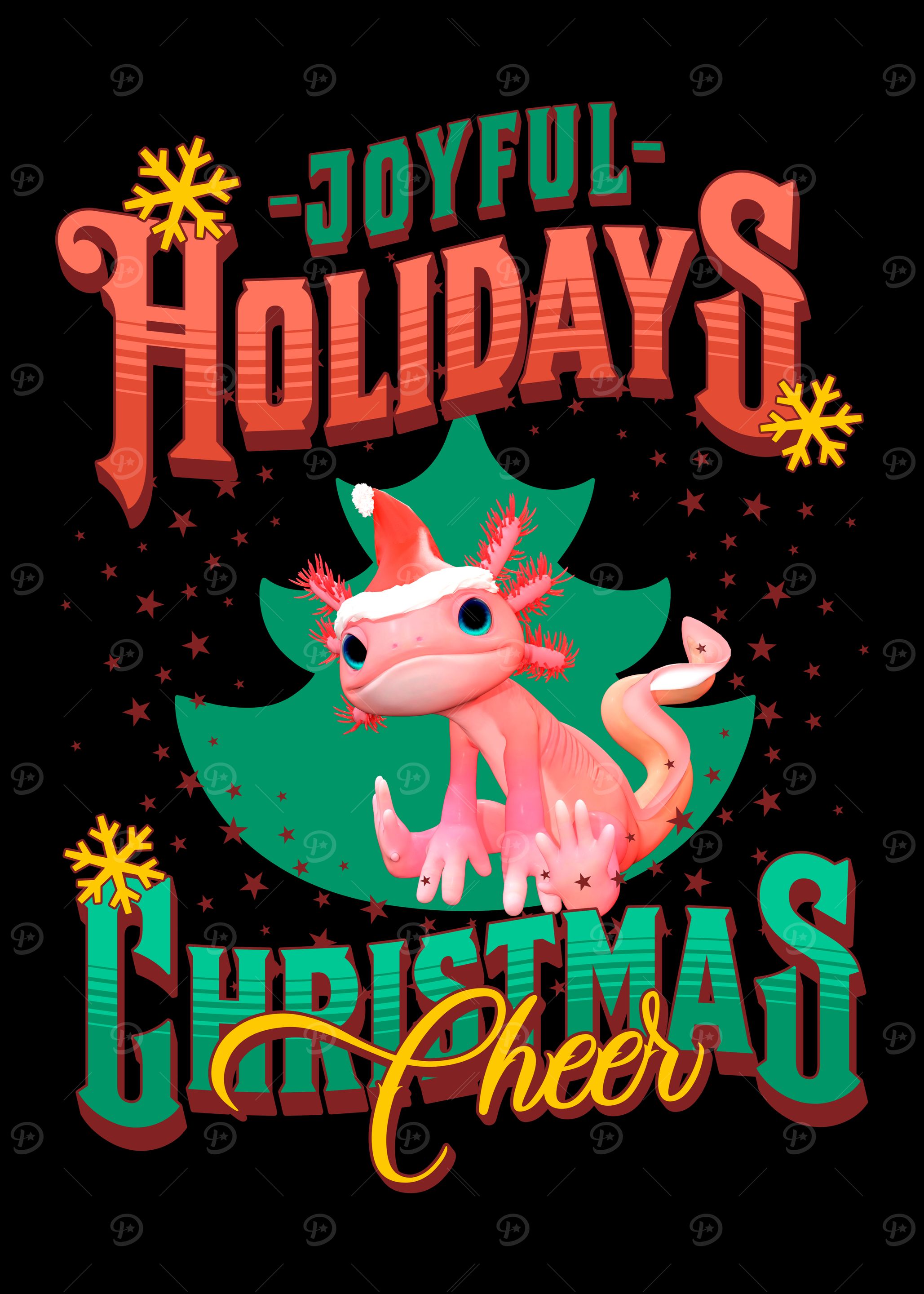 Joyful Holidays Christmas Cheer Axolotl