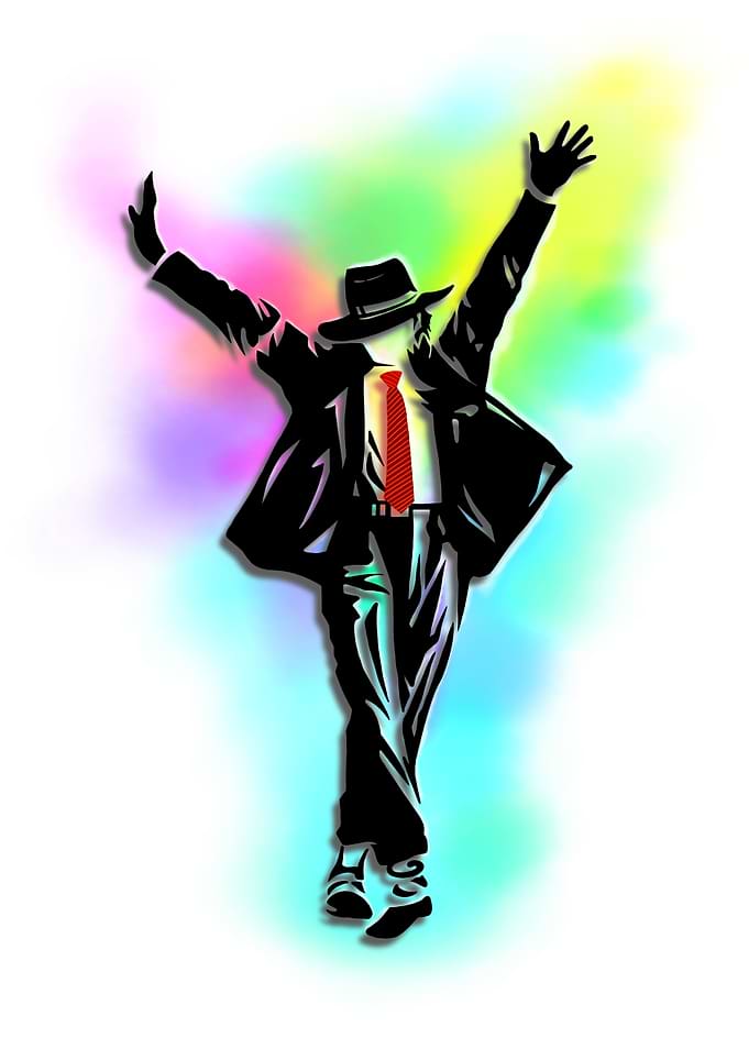 Michael Jackson Silhouette with Colorful Background