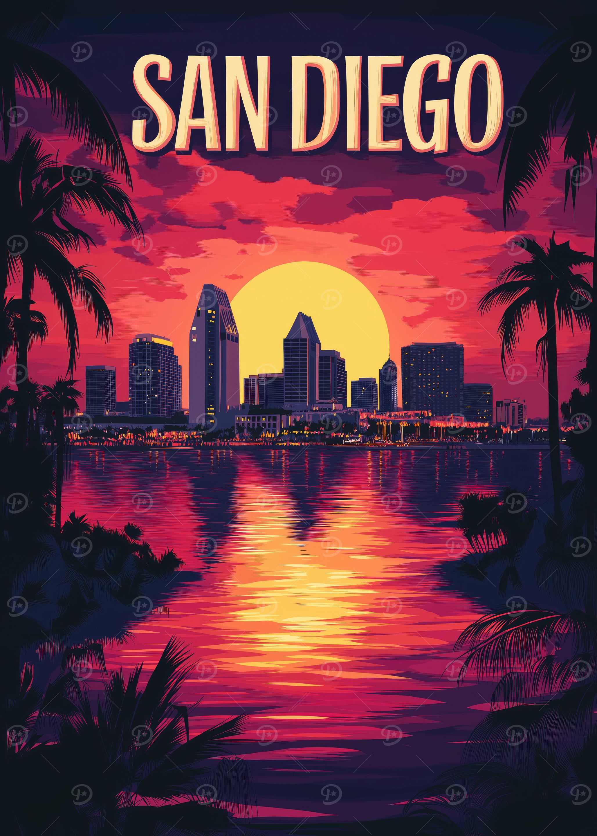 San Diego Sunset Skyline