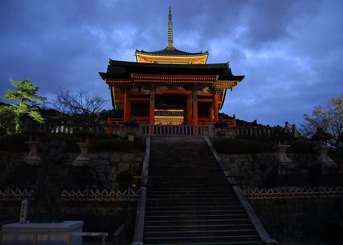 Japanese Temple at Night