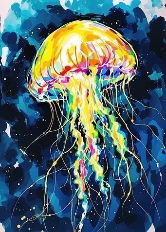 Colorful Jellyfish Painting