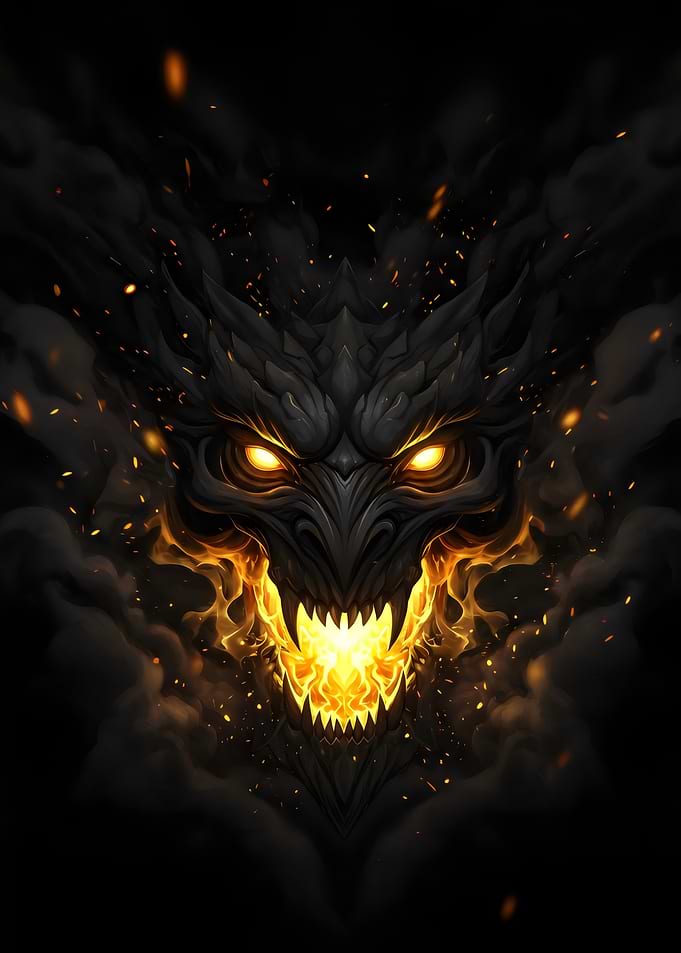 Fiery Dragon Face