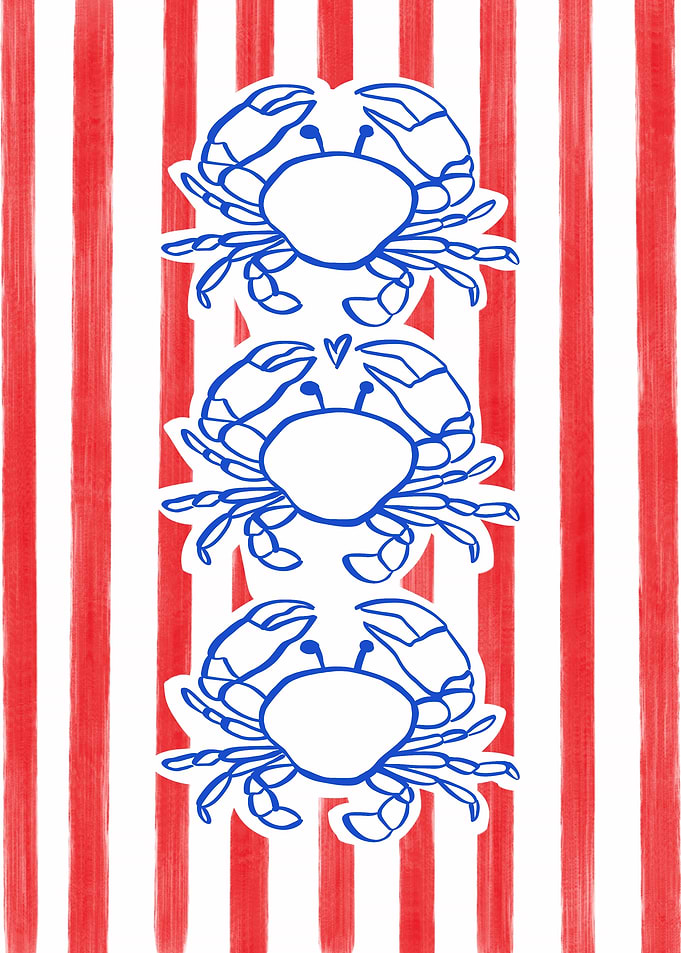 Crab Stack on Red and White
