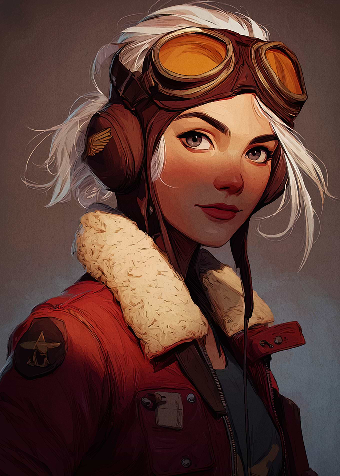 Female Pilot Portrait with Goggles