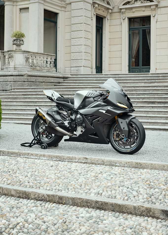 Black and Silver Motorcycle Exterior Shot