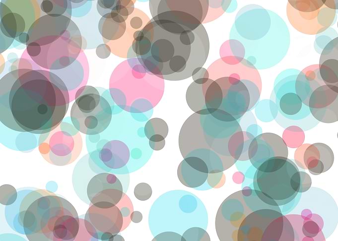Abstract Circles on White Background by Kristalin Davis