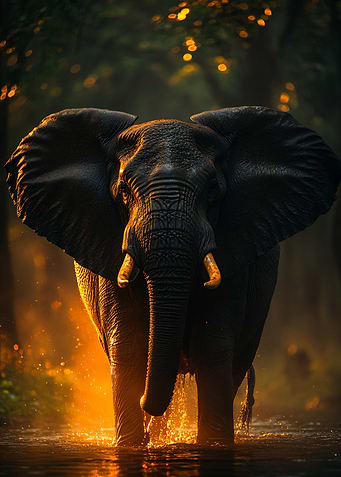 Elephant in Golden Light