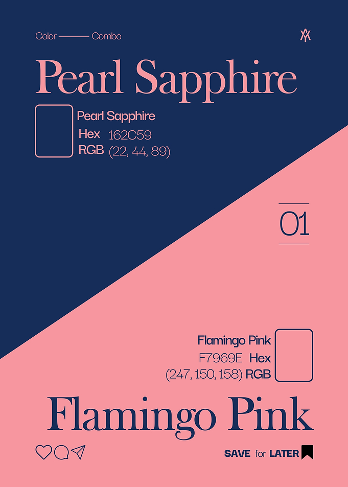 Pearl Sapphire and Flamingo Pink Combo