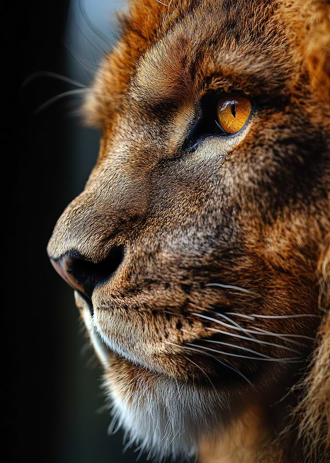 Lion Profile Close-Up