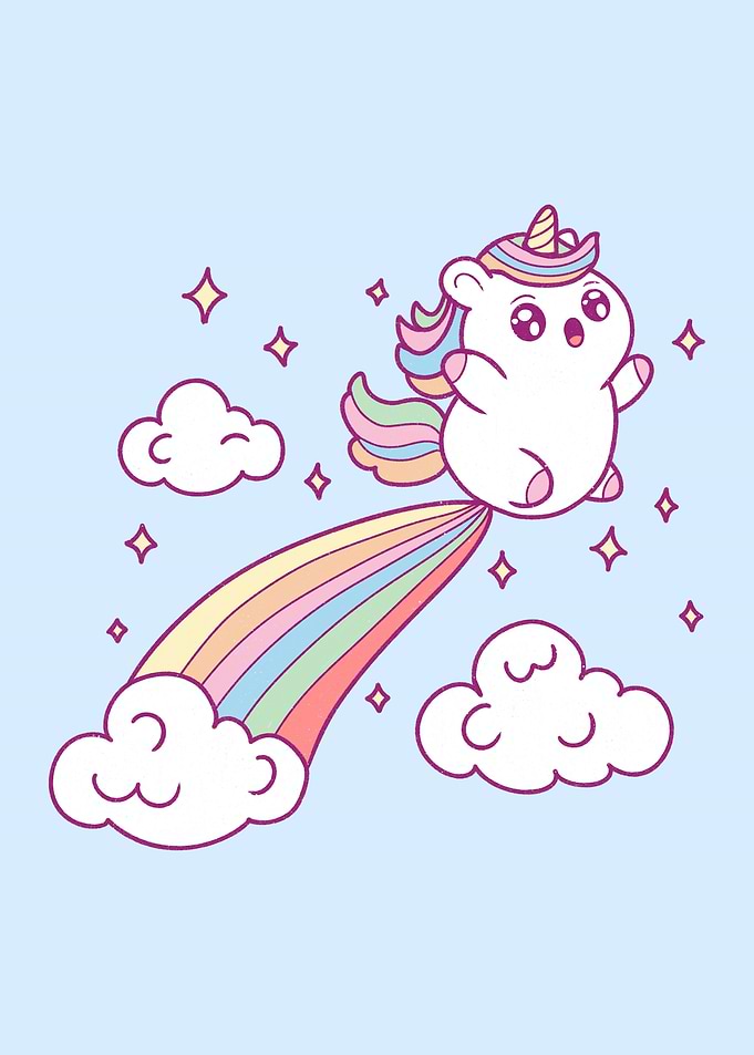 Fartcorn Cute Unicorn Rainbow