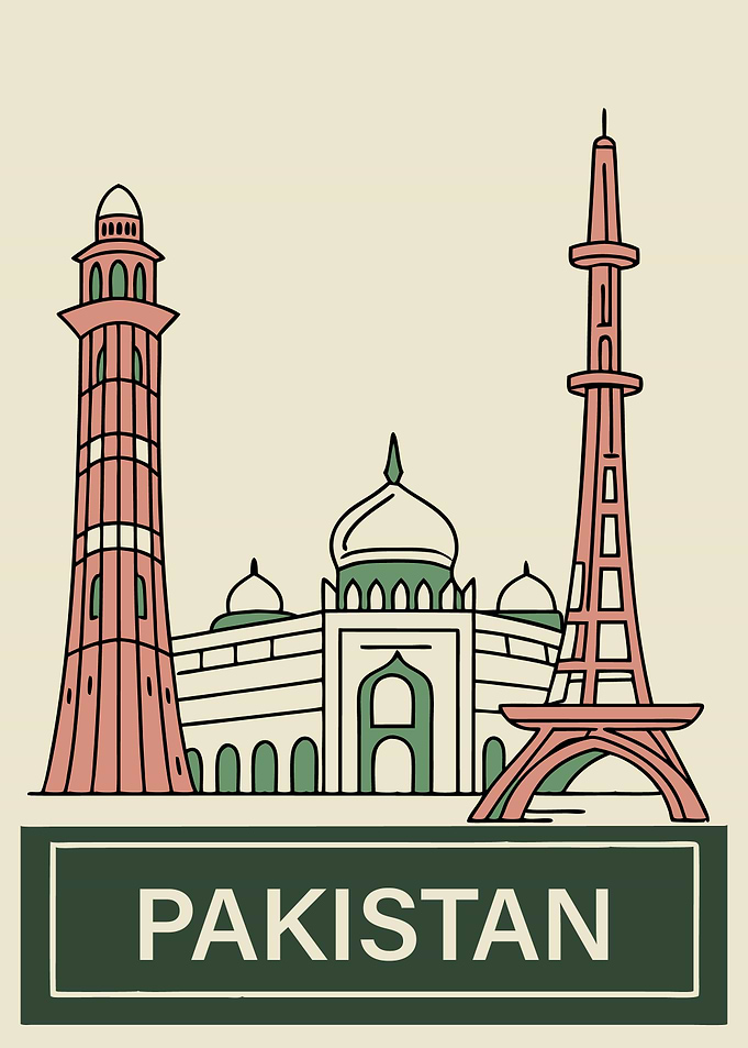 Pakistan Landmarks Illustration