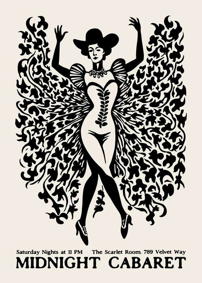 Midnight Cabaret Vintage Poster