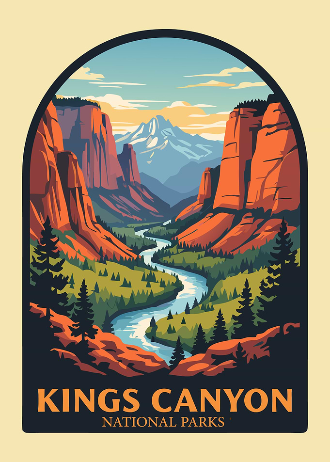 Kings Canyon National Park Illustration