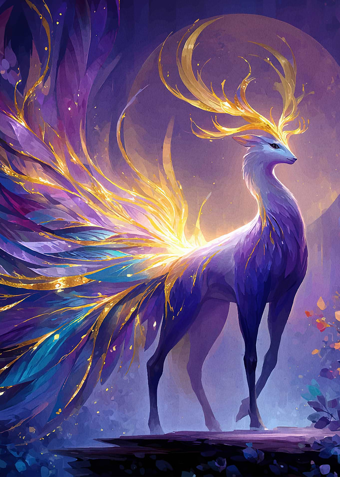 Luminous Deer Purple Gold