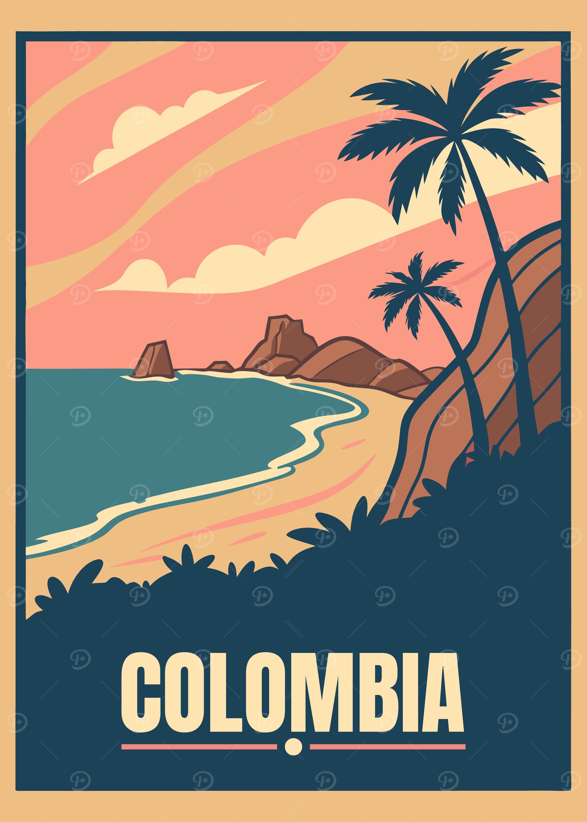 Colombia Travel Poster