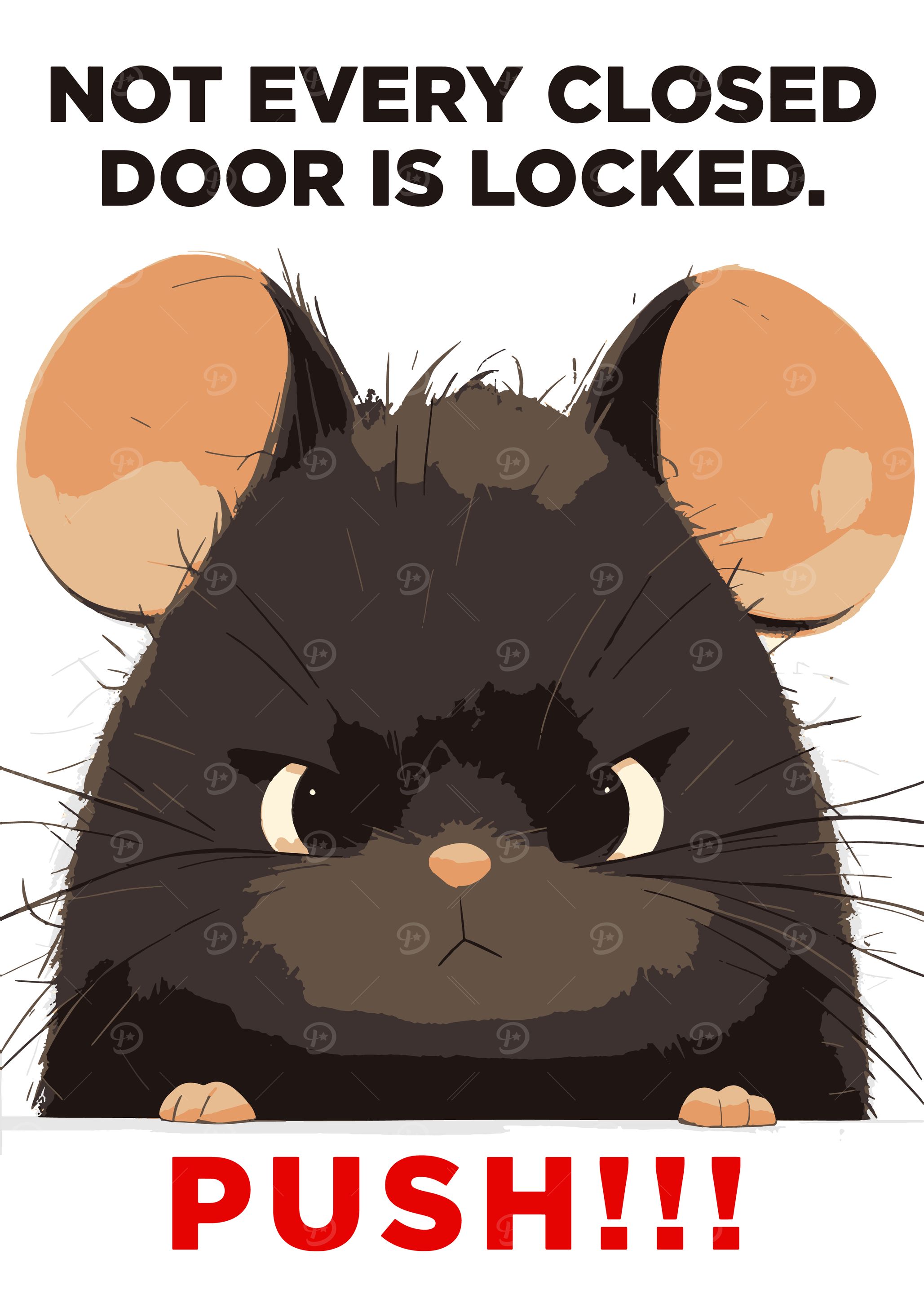 Grumpy Mouse Door Sign